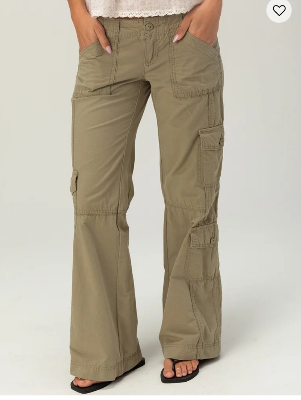 Womens Low Rise Baggy Cargo Pants RSQ Sage 30